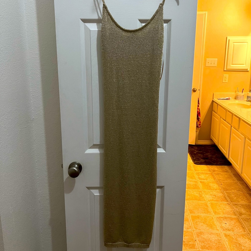 Womens Gold Shimmer Dress